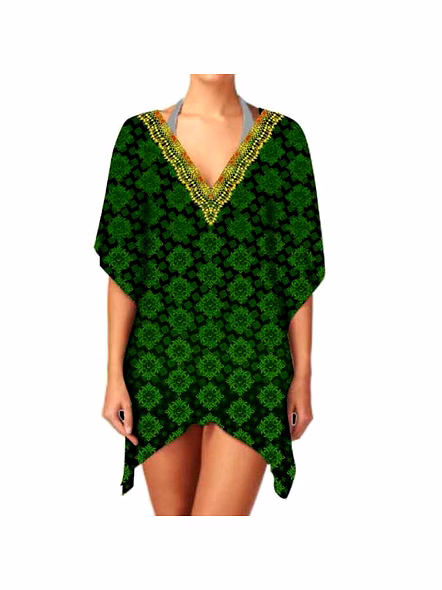 Trendy Summer Ladies Kaftan Dress Comfortable One-Piece V-Neck Casual Wear Soft Breathable Fabric Stylish Designed for Sexiness @ Short Length Kaftan