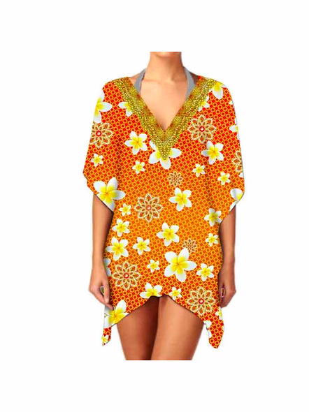 Short Sleeve Kaftan Dress for Women Soft, Breathable Fabric, Ideal for Sexy Beachwear, Summer Holidays &amp; Casual Summer Wear @ Short Length Kaftan-Kar1079