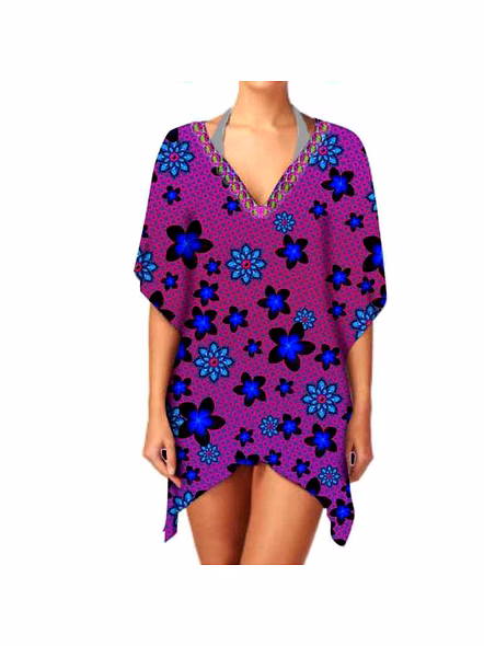 Stylish Short Kaftan Dress for Women Elegant Beachwear, Casual Outings, Sexy Everyday Wear Lightweight Fabric for Summer Comfort @ Short Length Kaftan-Kar1086