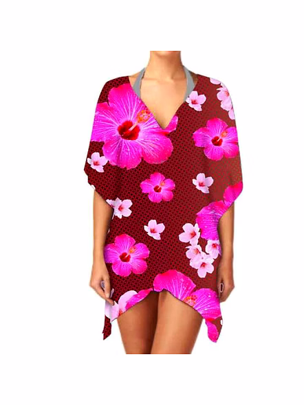 Women Short Kaftan Dress Stylish Loose Fit, Soft Fabric, Ideal for Sexy Summer Beachwear, Comfortable for Casual Outings @ Short Length Kaftan-Kar1089