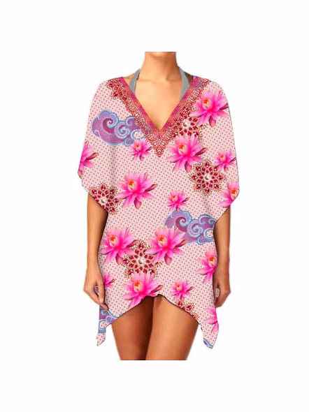 Comfortable Short Kaftan Dress for Women Soft Breathable Fabric Sexy Summer Wear Stylish &amp; Perfect for Casual Outings Vacations @ Short Length Kaftan-Kar1095