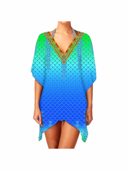 Premium Quality Women's Elegant Stylish One-Piece Georgette Kimono Lightweight V-Neck Casual Cover Ethnic Print Sexiness @ Western Print Kimono-Kar1112