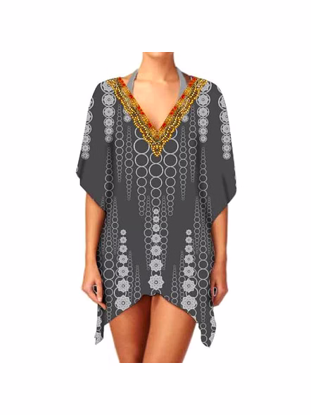 Best Quality Elegant Stylish One-Piece Georgette Kimono for Women Lightweight V-Neck Ethnic Print Casual Cover Layering Sexiness @ Western Print Kimono-Kar1115