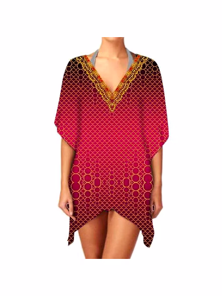 Best Quality Women's Stylish Ethnic Georgette Kimono Elegant V-Neck Sexiness Casual Digital Print Lightweight One-Piece Design @ Western Print Kimono-Kar1120
