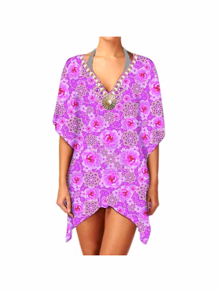 Best Quality Women's Georgette Ethnic Digital Print Kimono Stylish V-Neck Casual Cover One-Piece Sexiness Elegant Lightweight @ Western Print Kimono-Kar1125