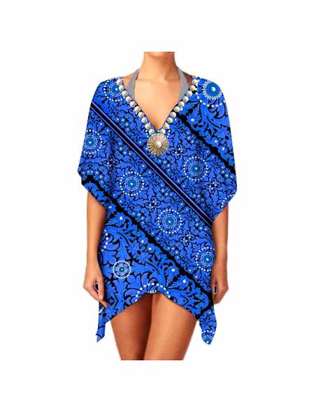 Premium Quality Women's Elegant Ethnic Georgette One-Piece Kimono Lightweight Stylish V-Neck Casual Cover Digital Print Sexiness @ Western Print Kimono-Kar1127