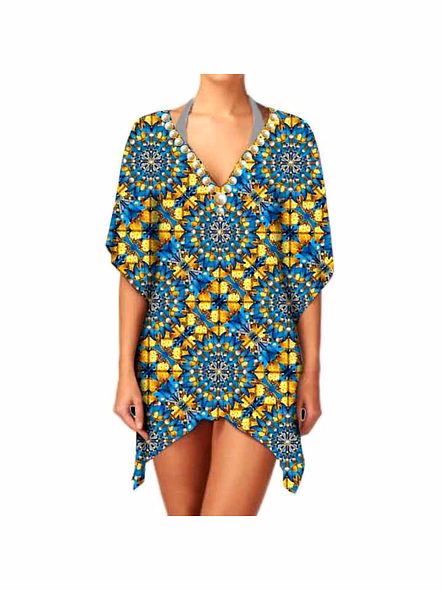 Elegant Women's Stylish Ethnic One-Piece Kimono Best Quality Georgette Lightweight V-Neck Casual Sexiness CoverUp Digital Print @ Western Print Kimono-Kar1130