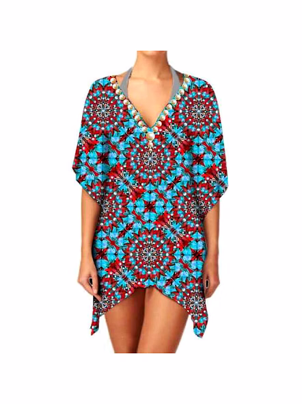 Premium Quality Lightweight Ethnic Georgette One-Piece Kimono Elegant Stylish V-Neck Women's Digital Print Sexiness Kimono Sale @ Western Print Kimono-Kar1132