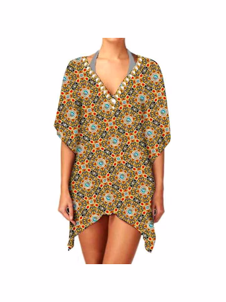 Hot Selling Women's Lightweight Georgette Kimono Elegant Ethnic Digital Print V-Neck Casual Stylish Sexiness Kimono 1 Piece @ Western Print Kimono-Kar1133