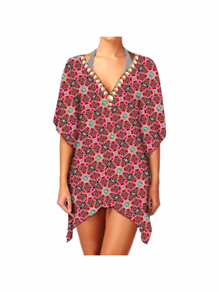 High Quality Lightweight Women's Stylish One-Piece Ethnic Georgette Sexiness Kimono Elegant V-Neck Digital Print Casual Wear @ Western Print Kimono-Kar1134