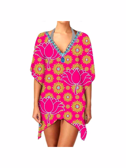 Hot Selling Lightweight Stylish Ethnic Print Women's Chiffon Kimono V Neck Elegant Long Sleeve Cover up for Casual Wear @ Western Print Kimono-Kar1163
