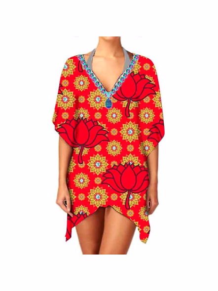 Top Quality Women's Chiffon Lightweight Stylish Ethnic Print Elegant Kimono V Neck Long Sleeve Casual Layering Cover up @ Western Print Kimono-Kar1167
