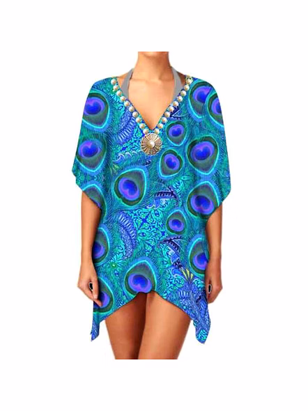 Hot Selling Stylish Lightweight Women's Ethnic Chiffon Print Kimono V Neck Elegant Casual Long Sleeve Cover up for Layering @ Western Print Kimono-Kar1180