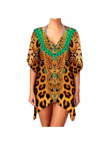 Elegant Ethnic Chiffon Kimono Women's V Neck Long Sleeve Lightweight Stylish Wear for Casual Layering Cover up for Sale @ Western Print Kimono-Kar1204