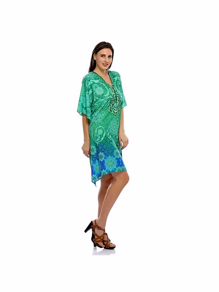 Lightweight Womens Georgette Maxi Kaftan Stylish Loose Fit Digital Tribal Print Free Size Summer Beach Vacation Party Wear Dress @ Printed Kaftan Dress