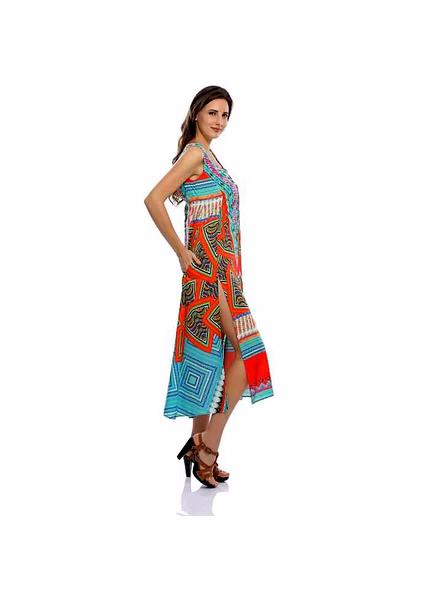 Elegant Lightweight Womens Maxi Kaftan Tribal Prints Free Size Georgette Loose Fit Beach Party Summer and Vacation Wear for Sale @ Printed Kaftan Dress