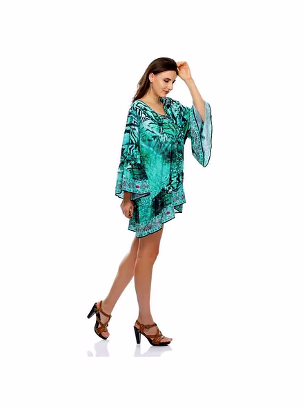 Stylish Tribal Womens Georgette Maxi Kaftan Free Size Loose Fit Lightweight Dress Perfect for Summer Beach Casual Wear for Sale @ Printed Kaftan Dress