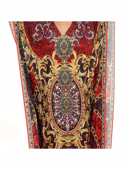 High Quality Beautiful Tribal Womens Georgette Maxi Kaftan Loose Fit Lightweight Free Size Sexiness Summer Vacation Beach Outfit @ Printed Kaftan Dress-Kar1393