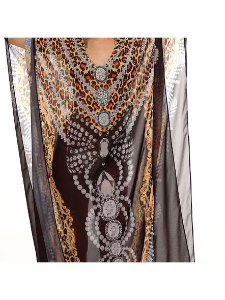 Women's One-Piece Georgette Kaftan Lightweight Summer Maxi Dress Tribal Printed Free Size Loose Fit Beach Resort Wear Sexiness @ Printed Kaftan Dress-Kar1401