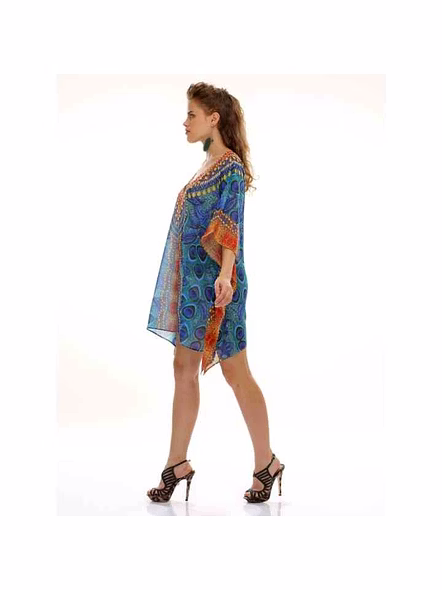 Premium Quality Stylish Womens Georgette Kaftan Maxi Dress Tribal Print Loose Fit Free Size Lightweight Summer Sexy Outfit Wear @ Printed Kaftan Dress