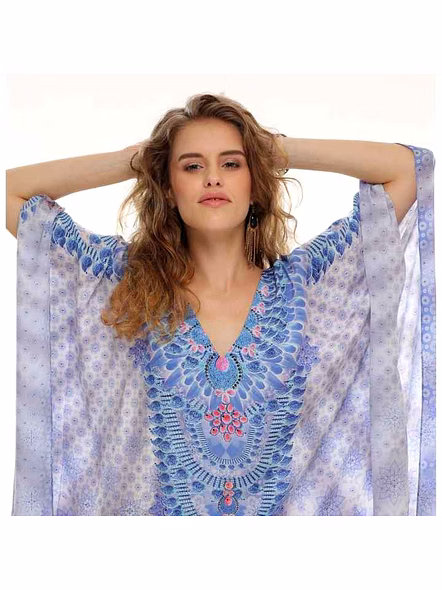 Hot Quality One Piece Womens Georgette Kaftan Dress Tribal Print Lightweight Free Size Comfortable Sexy Summer Beach Wear @ Printed Kaftan Dress