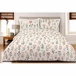 customizable botanical floral printed quilt bedding set with matching pillow shams