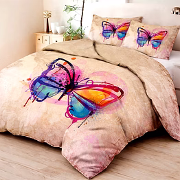 customizable multicolor butterfly printed quilt bedding set with matching pillow shams