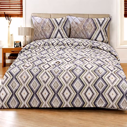 customizable diamond geometric printed quilt bedding set with matching pillow shams