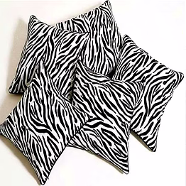 customizable zebra print decorative square pillow cover set