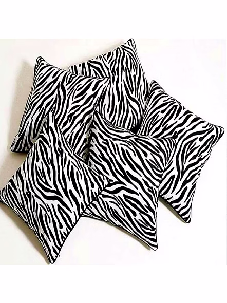 Customizable Zebra Print Decorative Square Pillow Cover Set