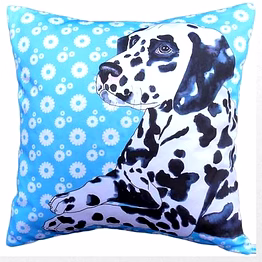 customizable dalmatian dog illustrated decorative pillow cover