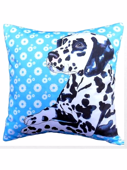 Customizable Dalmatian Dog Illustrated Decorative Pillow Cover