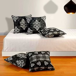 customizable black and white damask decorative square pillow cover