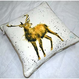 customizable rustic stag illustrated decorative square pillow cover