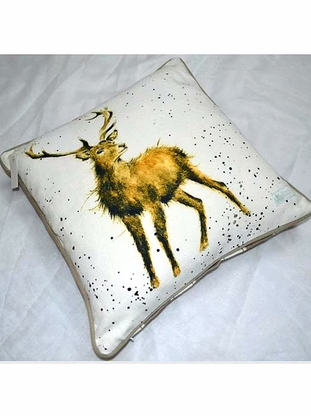 Customizable Rustic Stag Illustrated Decorative Square Pillow Cover
