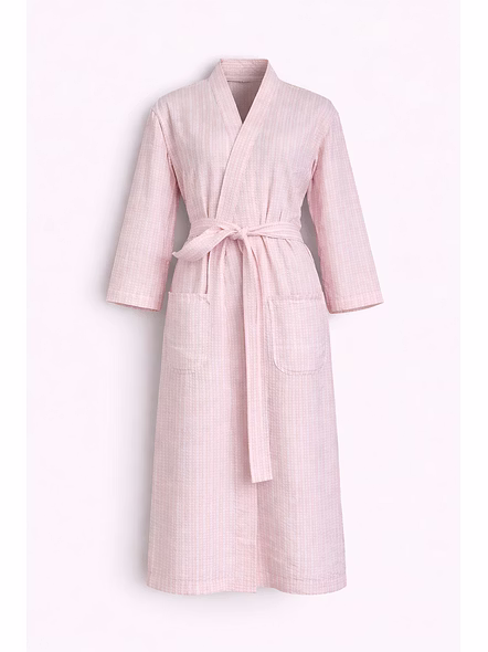 Customizable Striped Wrap Bath Robe for Spa and Hotel Programs