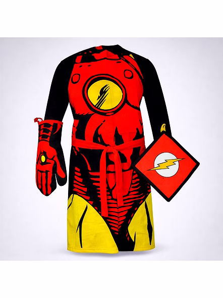 Customizable Superhero Theme Kitchen Apron with Long Sleeves