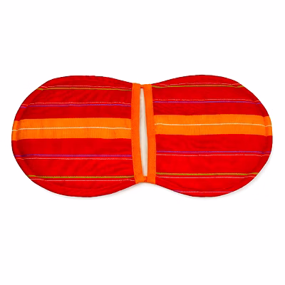 custom round striped double oven glove with central grip