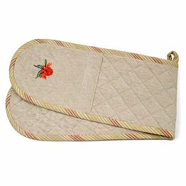 custom double oven glove with floral embroidery