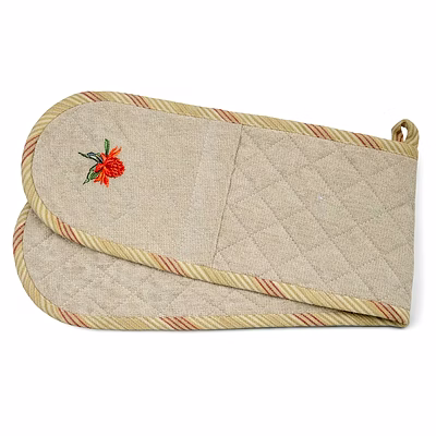 custom double oven glove with floral embroidery