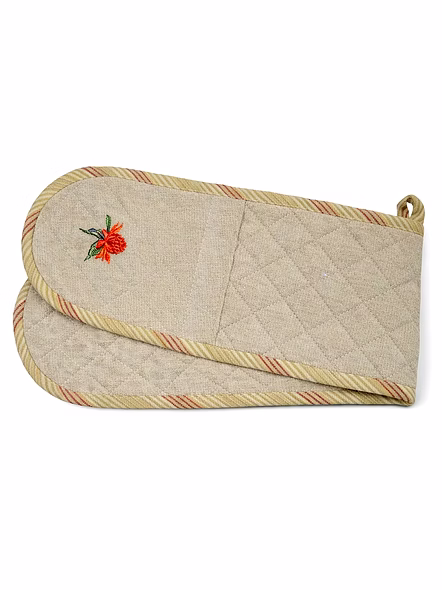 Custom Double Oven Glove with Floral Embroidery