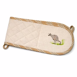 custom double oven glove with kangaroo embroidery