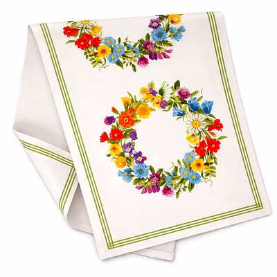 custom floral wreath print table runner