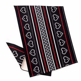 custom heart and stripe print table runner
