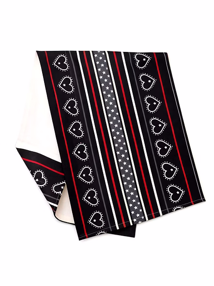 Custom Heart and Stripe Print Table Runner