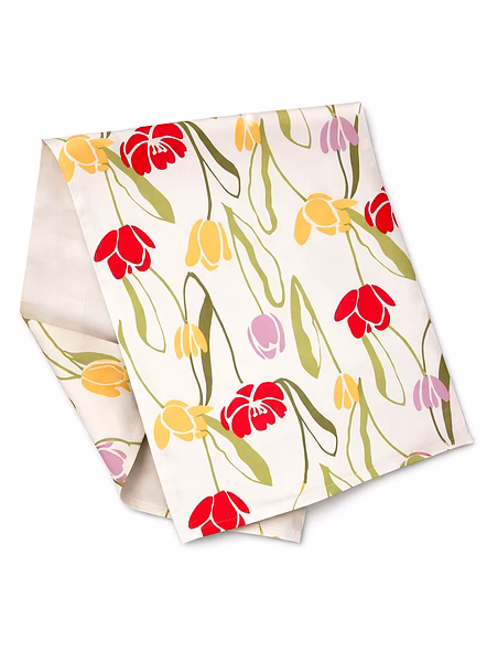 Custom Tulip Floral Print Table Runner