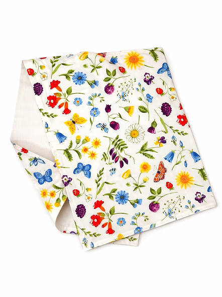 Custom Wildflower & Butterfly Print Table Runner