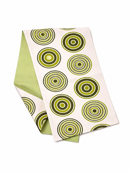 Custom Green Concentric Circle Table Runner