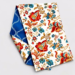 custom bird & floral reversible table runner