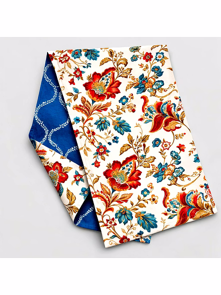 Custom Bird & Floral Reversible Table Runner